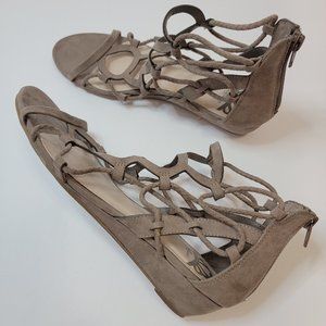Fergalicious Gladiator sandals with low wedge heel